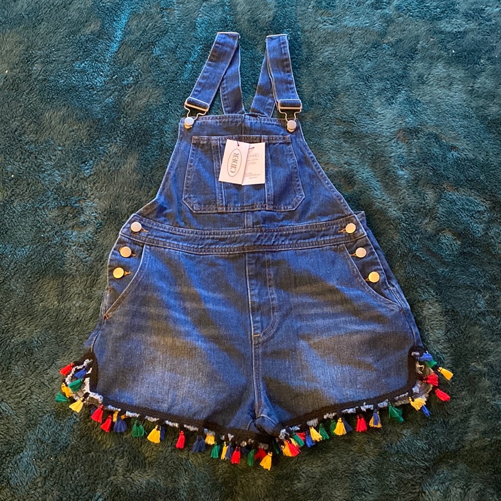 Colorful Tassel Denim Romper